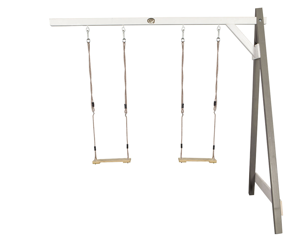 Axi Dubbele Schommel met wandmontage (grijs / wit)